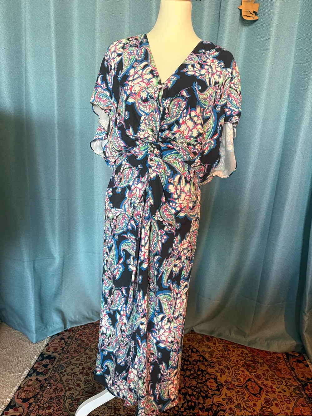 Prabal Gurung Multicolor Paisley-Print Silk Midi Dress